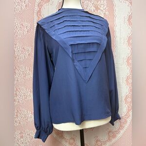 Vintage Kenar 100% Silk Pleated Blouse – Size 4